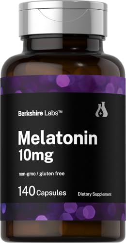Horbach Berkshire Labs Melatonin 10mg | 140 Quick Release Capsules | Extra Strength Formula | Non-GMO Gluten Free Supplement