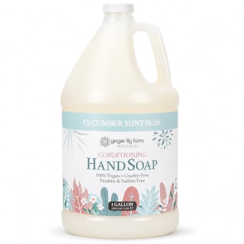 Ginger Lily Farms Botanicals Hand Soap, 128oz, Cucumber Mint Bliss
