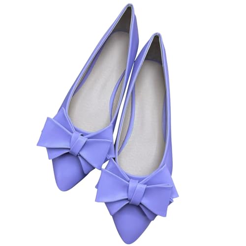 Image of TN TANGNEST Flats Shoes Women Comfort Casual Loafers | Classic Pointed Toe Bowknot Flats Cute Slip On Flats, Wear to Work Travel Walk