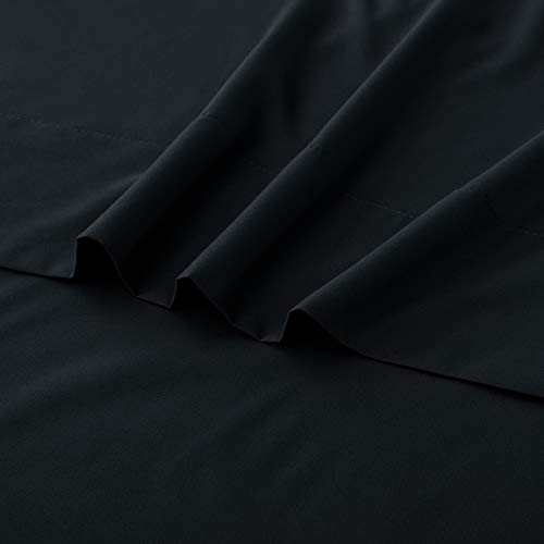 Toodou Soft Brushed Microfiber Black Full Size Flat Sheets-Comfortable And Durable Flat Sheet Is Made Of Premium Fabric Which Have Great Breathability #TOP1
