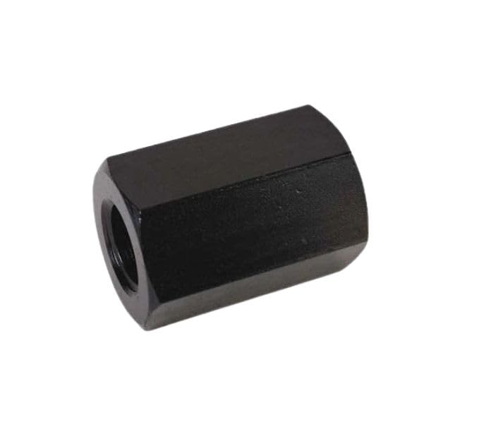 41503 Coupling Nut, 3/8"-16 Thread Size, Steel, Black Oxide Finish, 1" Length, 11/16" Width
