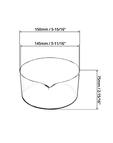 Bol cristallisant 1000 ml QWORK en verre lourd avec bec pour vos travaux