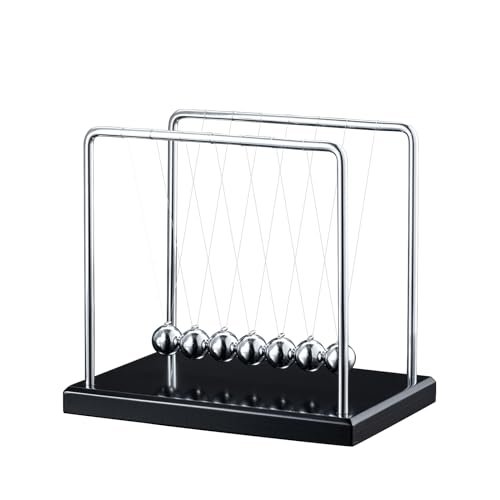 Image of Newtons Cradle Pendulum Balance Balls Cool Science Gadgets Perpetual Kinetic Motion Physics Toys Desktop Decoration for Office& Home (7 Balls)