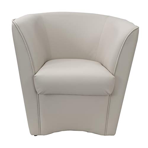 Totò Piccinni Poltrona POZZETTO Imbottita Artigianale in Ecopelle Design Made in Italy (Tortora Chiaro)