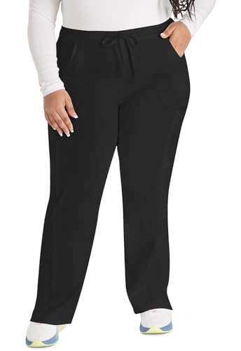 Dickies EDS Essentials Scrubs for Women, Drawstring Cargo Scrub Pants with Four-Way Stretch and Moisture Wicking Plus Size DK Black - image 1