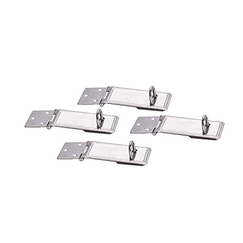 MroMax ドア掛け金ラッチ ドアボルトラッチ スライドラッチ ステンレス製 ドア留め スレンレススチール 南京錠留め金 Stapleパーツ ドア後付け ロックシフトゲートラッチ 安全ドアロックボタン ドア用 シルバートーン 長さ70mm 幅30mm 4個入り