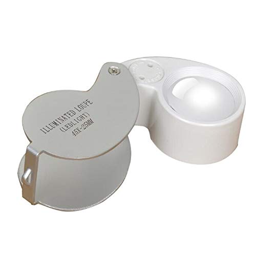 Loupe de poche 40x LED pour l'expertise de bijoux anciens et la philatélie en voyage