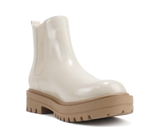 Image of Soda Pilot ~ Women Lug Sole Low Heel Chelsea Fashion Ankle Bootie w /Double Elastic Gore