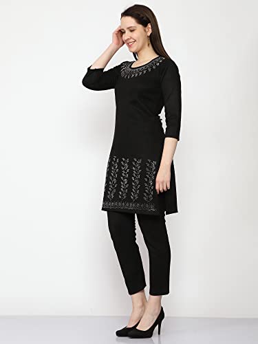 Image of FNOCKS Women's Fleece Velvet Fabric Kurta Palazzo Set with Pocket