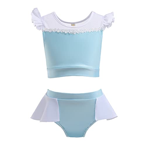 Image of MYRISAM Girls Princess Two-Piece Tankini Swimsuits Party Bathing Suits Ruffles Beach Surf Swimming Swimwear Bikini Set