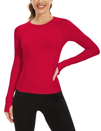 Image of MathCat Workout Shirts for Women Long Sleeve, Workout Tops for Women, Quick Dry Gym Athletic Tops,Seamless Yoga Shirts XS-XL