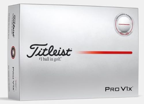 Titleist Pro V1x Performance Alignment Golf Balls 1-Dozen White/Red