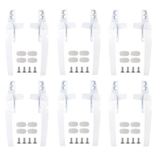 ZOFUN 12 Pcs UPVC Window Handles, 110 x 15 mm Cockspur Window Handle Replacement, 6 Pcs Each Left/Right Handed Double Glazing Window Handles, Zinc Alloy Universal Window Handle for UPVC Window & Door