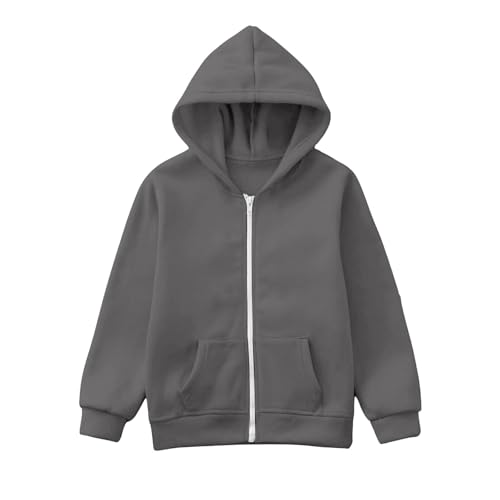 Kids Zip Up Hoodie School Uniform Boys Girls Hooded Sweatshirt Jackets - image 4