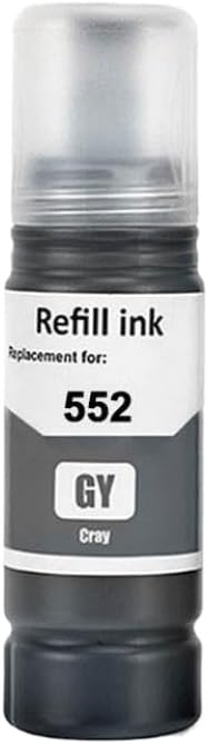 552 Compatible Water Based Bottle Refill Bulk Ink T552 552 Printing Ink Works with ET-8500 ET-8550 Printers(BK-PBK-C-M-Y-GY)