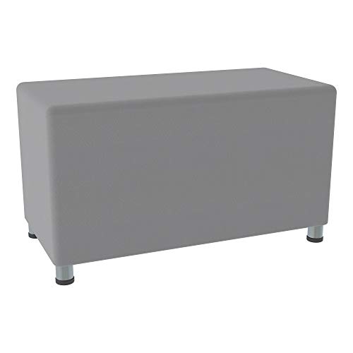 Image of Sprogs 18 inch H Structured Rectangle Stool -Flexible Modular Collaborative Soft Seating for Office, Home, Lounge and School Classrooms with Durable Frame & Set of 2 inch Legs Add-on - Purple