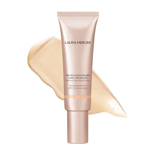 Image of Laura Mercier Tinted Moisturizer Light Revealer Natural Skin Illuminator with SPF 25: All Day Hydration, Ultra-Sheer Coverage, Luminous & Radiant Finish, Skin Tint, Petal