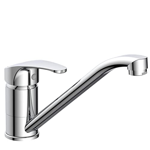 Wasserwerk Küchenarmatur WK8 | Wasserhahn Küche | Armatur Spültisch | Mischbatterie für die Küche | Spültischarmatur mit Einhebelmischer | Made in Germany | Chrom Cover