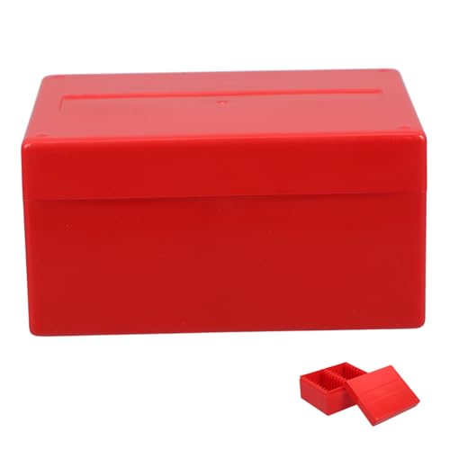 Caja compacta roja para almacenar monedas y joyas miniatura 1