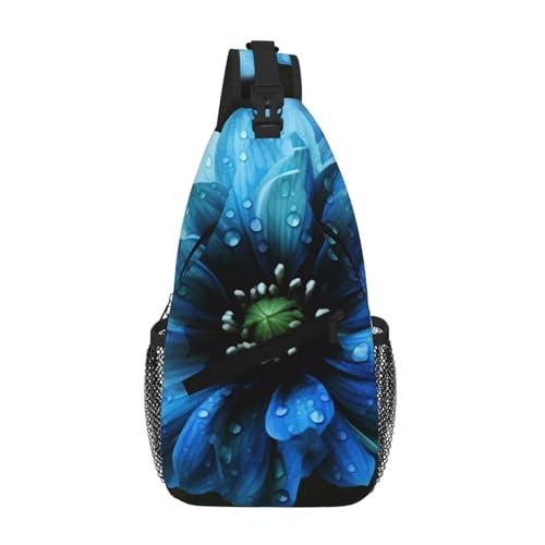 Bolso Sling para Mujer y Hombre con Diseño Floral Negro miniatura 1