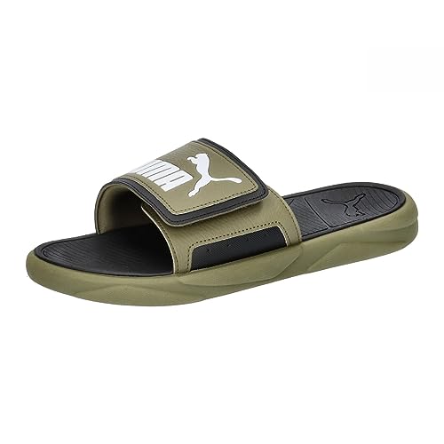 Puma Unisex Adults Royalcat Comfort Slide Sandals, Olive Drab-Puma White-Puma Black, 48.5 EU