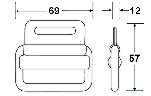Black Roll Pin Belt Buckle (600kgs Breaking Strain)