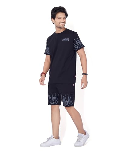 Image of WEET Cotton T-Shirt and Shorts Set for Men,Night Wear for Men,Men's Pyjama Set 114