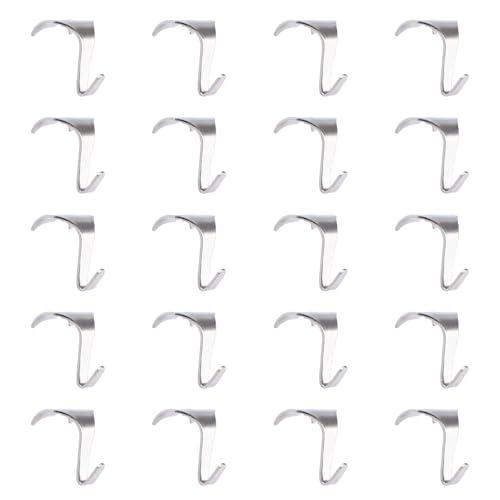 Image of 20Pcs Picture Rail Hooks, Picture Rail Hangers Heavy-Duty Molding Hanging Hooks for Wall Hanging Exhibition Art Gallery(Silver)