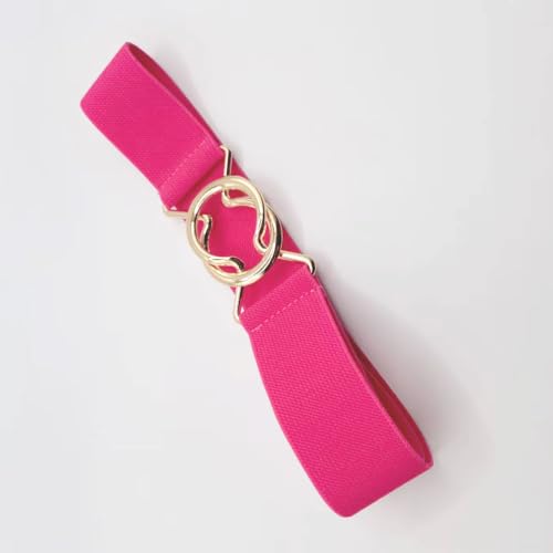 YOU&M 2 Pack Skinny Women Full Stretch Elastic Belt for Dresses Chic Thin Waist Belt for Jeans Pants with Gold Buckle Comfort4