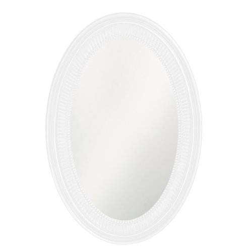 Howard Elliott Ethan White Oval Decorative Wall Hanging Mirror, Resin Frame Vanity Mirror Pefect Home Decor, 21 X 31 Inch #TOP11