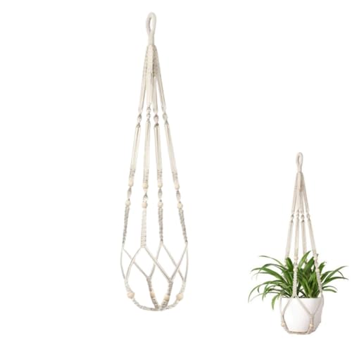 Lyivisk Suspension Plante Macramé Intérieur, Support Pot de Fleurs en Corde de Coton Fait Main Style Boho pour Salon, Chambre, Balcon et Fenêtre, Longueur...