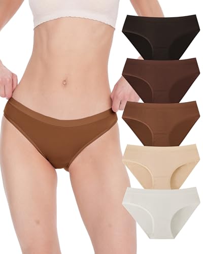 Image of BAMBOO COOL Womens Underwear Bikini Underpants Hipster Ladies Panties Soft Stretch Breathable Panties for Women, 5-Pack