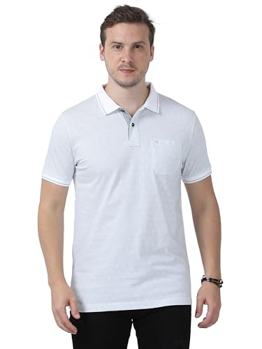 Image of Classic Polo Men's Cotton Half Sleeve White T-Shirt