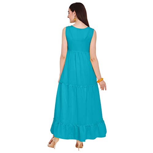 Image of OOMPH! Women's Maxi Western & Fusion Wear Pleated Crepe Dress