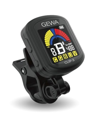 GEWA Wiederaufladbares Stimmgerät Clip-3 mit 360 Grad-Drehung, 4-Farb LCD, mehrfach-Modi