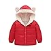 Winter Jacket For Boys Cute Fall Puffer Down Winter Jackets For Girls Loose Zip Up Fashion Boys Coat Fleece Lined Hooded Quilted Tunic Outerwear With Pockets Red 110