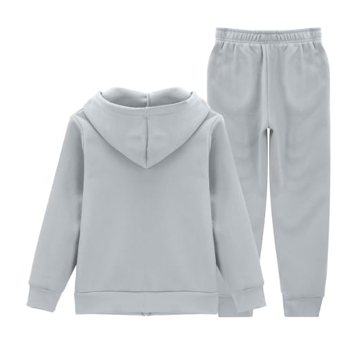 Teen Girls Boys 2 Piece Athletic Outfits Full Zip Hooded Sweatshirt and Jogger Sweatpants Kids Comfy Sweatsuits3