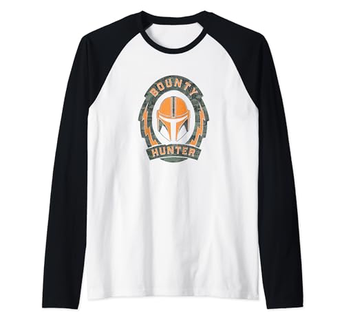 T-shirt Star Wars The Mandalorian baseball raglan orange et camo
