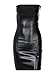 Famnbro Women Sexy PU Faux Leather Tube Dresses Strapless Backless Bodycon Mini Club Dress