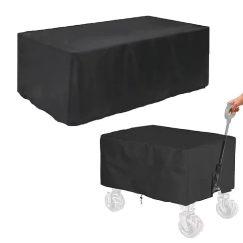 Tidevib Handcart - Cubierta impermeable para carrito de jardín y carro, tela Oxford con revestimiento de poliuretano, 976156 cm y 1375661 cm, color negro