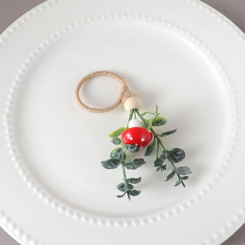 Servilleteros de champiñones de granja regalo de Navidad y bodas 12 pzs 7