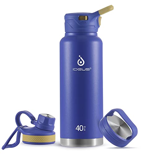 IDEUS Vacuum Insulated Water Bottle 1140ml/40oz, Leak-Proof Stainless Steel Water Bottle, Double Wall Flask