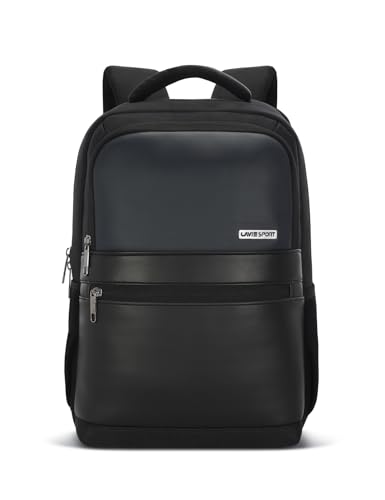 Lavie Sport 45cm Pioneer 24 Litres Laptop Backpack with Trolley Sleeve For Men & Women|Vegan Leather|Office Travel Backpack|Front organizer|Bottle Holder|Fits upto 14" Laptop
