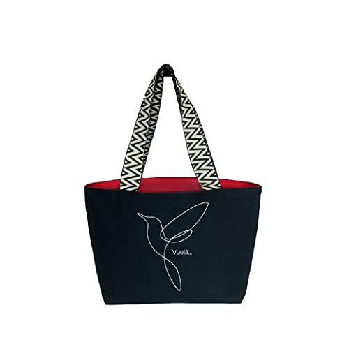 hello-bags. Bolso de loneta premium para mujer. Incluye cremallera exterior, bolsillo interior con cremallera y forro de loneta rojo. Empaquetado para regalo. Color: Crudo/Negro. 50x30 cm hello-bags. Bolso de loneta premium para mujer. Incluye cremallera exterior, bolsillo interior con cremallera y forro de loneta rojo. Empaquetado para regalo. Color: Crudo/Negro. 50x30 cm