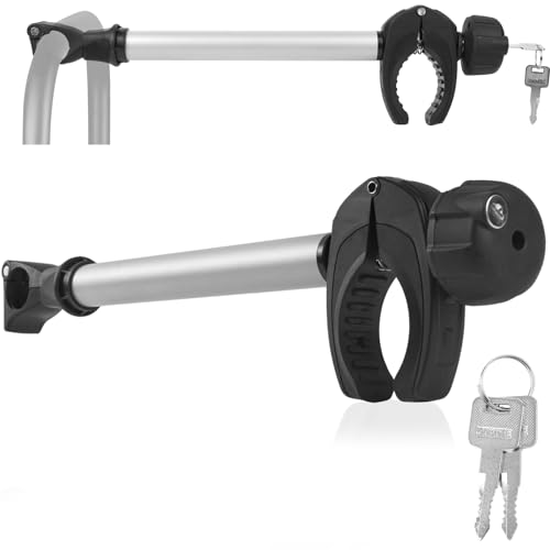Sorlpv Rahmenhalter für Fahrradträger 45CM Länge, Universal Fahrradrahmenhalter Abschließbare, Alu Rahmenhalter für U-Bügelrohr: Ø 2,5-3cm, für Rahmendurchmesser des Fahrrads: Ø 3-6cm