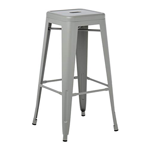 SKLUM Taburete Alto LIX Mate Acero Gris - (Elige Color)