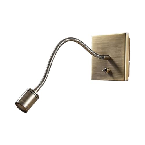 Lindby LED Applique Murale Mayar (Moderne) en Bronze Métal e. a. pour Chambre à coucher (1 lampe,à), Lampe Eclairage Luminaire Mural