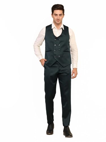 Image of Men's Navy Blue Jacquard Tuxedo Suit with Black Shawl Lapel, 3-Piece Formal Wedding Ensemble, Red Pocket Square