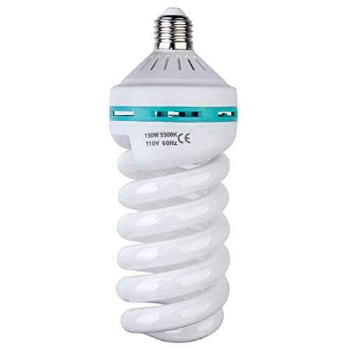 CasaNexa Bombilla fluorescente de 150 W E27 de triple fósforo para fotografía, 5500 K, foco de iluminación de estudio de luz diurna