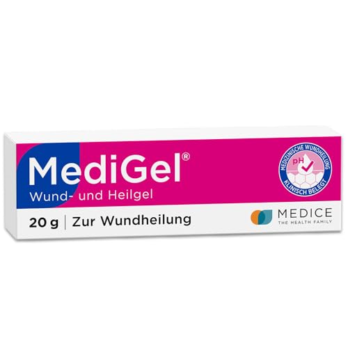 MediGel 20 g zur Wundheilung - bei akuten Wunden - reduziert die Narbenbildung - ohne Klebegefühl - Hydroaktives Lipogel mit Zink & Eisen